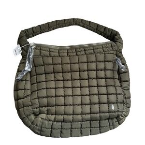 NWT FP Movement Quilted Carryall Bag Gorpcore Seagrass Green Puffer Hobo